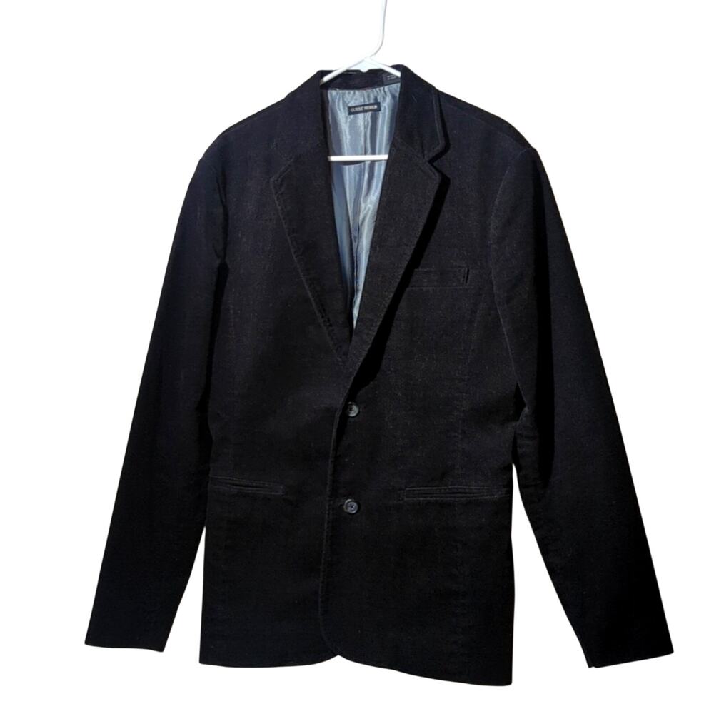 Guess Premium Black Textured 100% Cotton Two Button Sports Coat Men's Size L